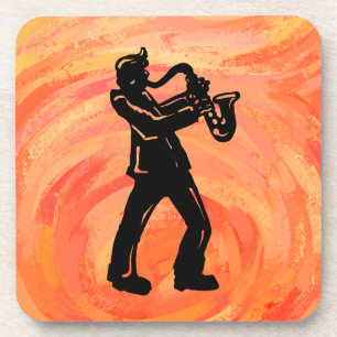 Dessous-de-verre New York Boogie Nights Saxophone Orange