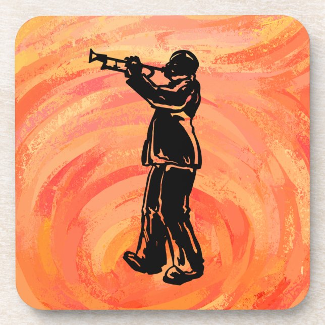 Dessous-de-verre New York Boogie Nights Trumpet Orange (Devant)