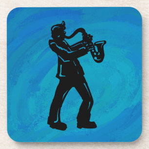 Dessous-de-verre New York Boogie Nuits Saxophone Bleu