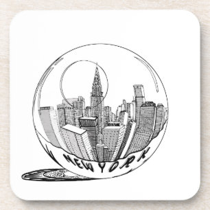 Dessous-de-verre New York dans une boule de verre