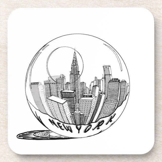 Dessous-de-verre New York dans une boule de verre (Devant)