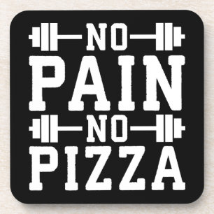 Dessous-de-verre No Pain, No Pizza - Carbes - Amusant Entraînement 
