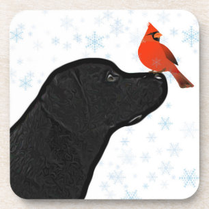 Dessous-de-verre Noël au Labrador noir