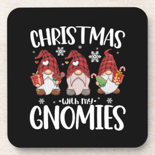 Dessous-de-verre Noël avec mes Gnomies Buffalo carreau rouge Gnome 