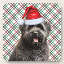 Dessous-de-verre Noël Bouvier Chien Rouge Vert Plaid