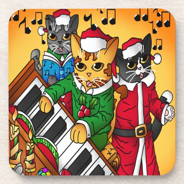 Dessous-de-verre Noël Carol Cats (Devant)