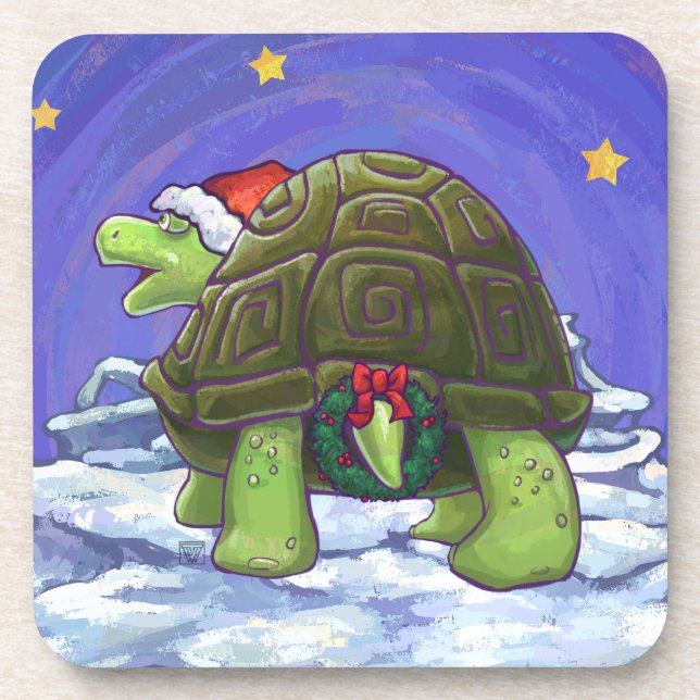 Dessous-de-verre Noël de la tortue nocturne étoilée (Devant)