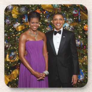 Dessous-de-verre Noël du président Barack Obama et de Michelle