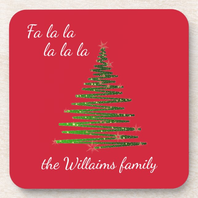 Dessous-de-verre Noël familial personnalisé (Devant)
