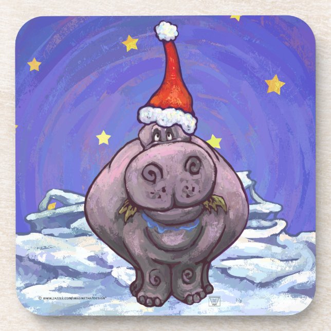 Dessous-de-verre Noël Hippopotame (Devant)