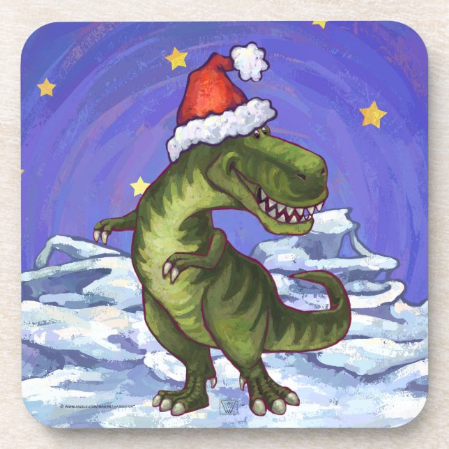 Dessous-de-verre Noël Tyrannosaurus (Devant)