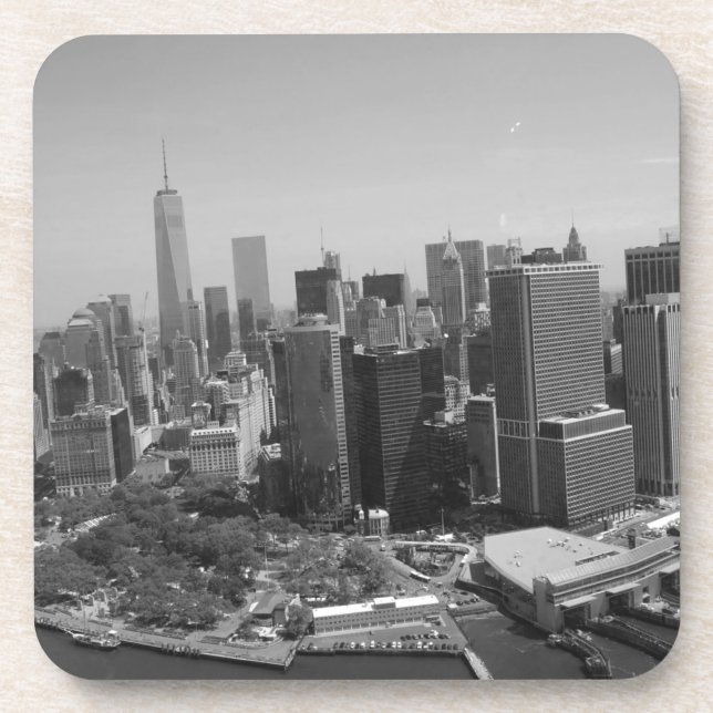 Dessous-de-verre Noir blanc New York City Skyline (Devant)