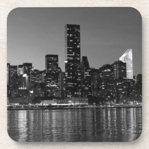 Dessous-de-verre Noir Blanc New York City Skyscapants Silhouette
