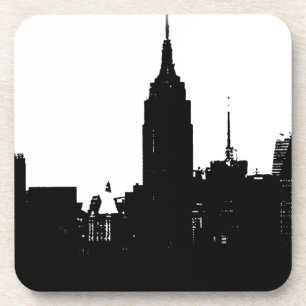 Dessous-de-verre Noir blanc New York Silhouette