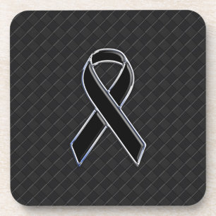 Dessous-de-verre Noir Chrome Style Ribbon Sensibilisation