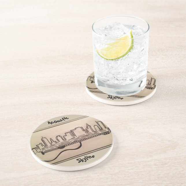 Dessous de verre noirs et blancs "d'horizon (Côté)