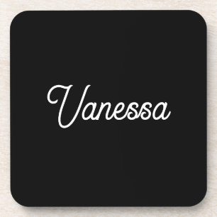 Dessous-de-verre Nom d'écriture professionnelle noir personnalisé