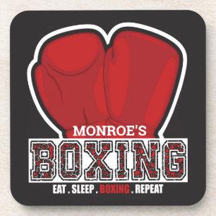 Dessous-de-verre NOM personnalisé Boxer Boxer Glove Prize Fighter