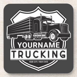 Dessous-de-verre NOM personnalisé Camions Big Rig Semi Trucker