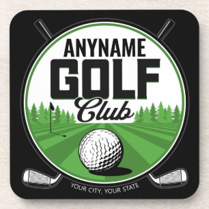 Dessous-de-verre NOM personnalisé Golfing Pro Golf Club Player