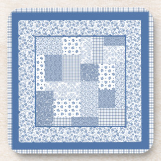 Dessous-de-verre Nostalgique Indigo Faux Patchwork Ensemble de Dess