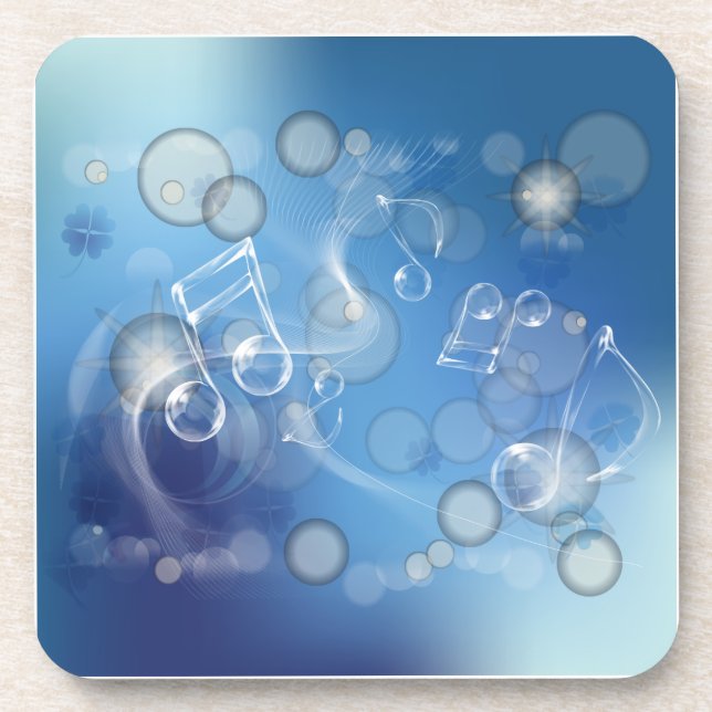 Dessous-de-verre Notes musicales en verre d'Imaginaire (Devant)