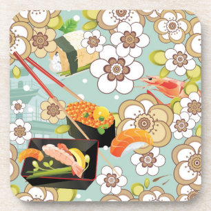 Dessous-de-verre Nourriture japonaise : Motif 4 de sushi
