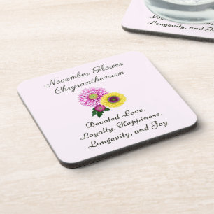 Dessous-de-verre Novembre Mois de naissance Fleur Chrysanthème