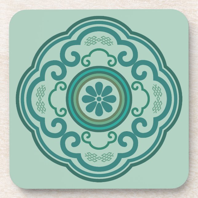 Dessous-de-verre nuage vert traditionnel chinois Ruyi (Devant)