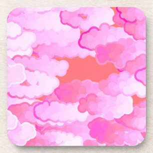 Dessous-de-verre Nuages japonais, aurore, rose orchidée et corail