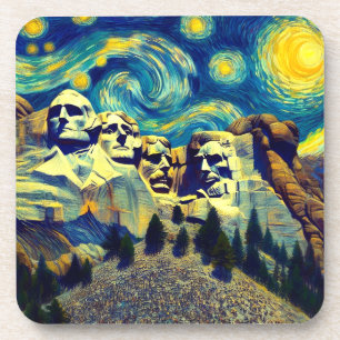 Dessous-de-verre Nuit étoilée Mt. Rushmore South Dakota