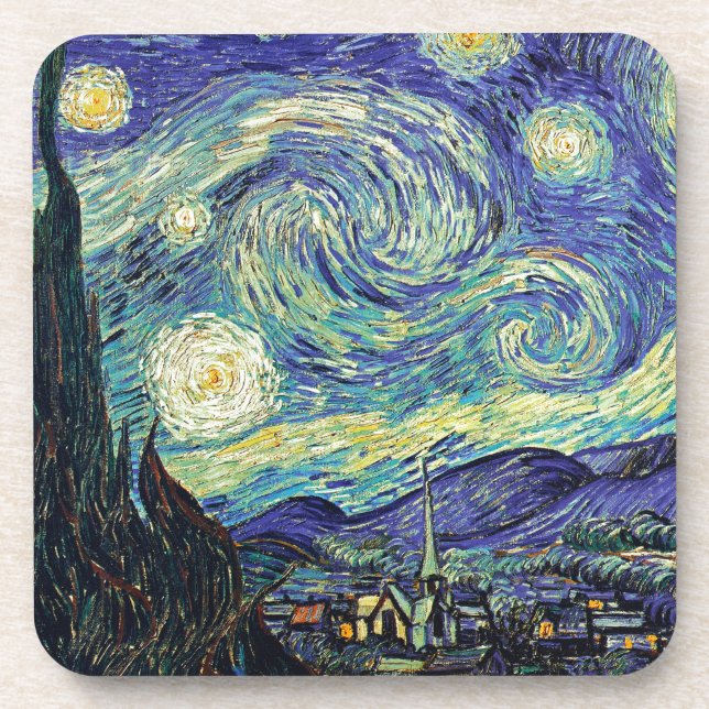 Dessous-de-verre Nuit étoilée par van Gogh (Devant)