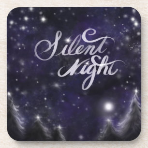 Dessous-de-verre Nuit silencieuse - romantique Fête de neige