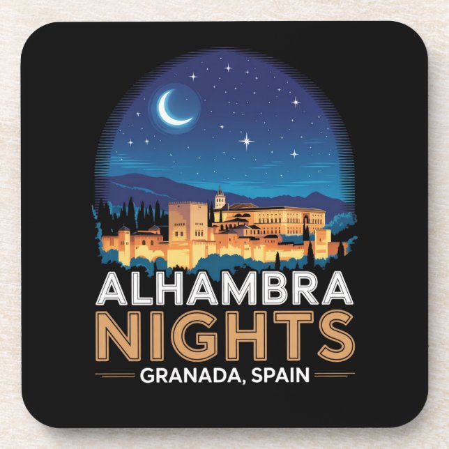 Dessous-de-verre Nuits de l'Alhambra - Grenade Espagne Travel Art (Devant)