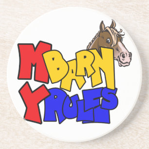 Dessous de verre occidentaux de rodéo de grange de