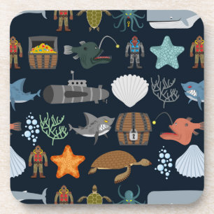 Dessous-de-verre Océan Habitants Motif 1
