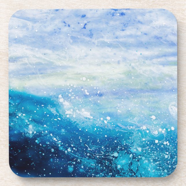 Dessous-de-verre Ocean wave painting, sea foam (Devant)
