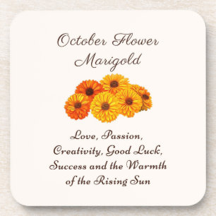 Dessous-de-verre Octobre Mois de naissance Fleur Marigold Elegant