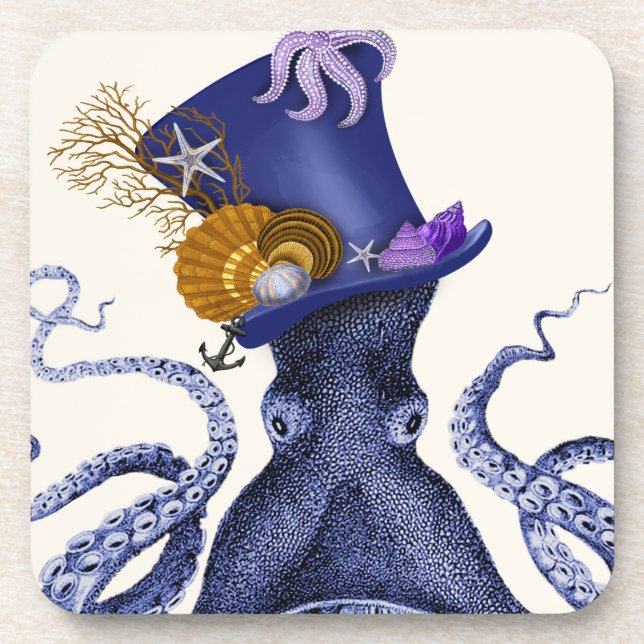 Dessous-de-verre Octopus avec Casquette nautique (Devant)