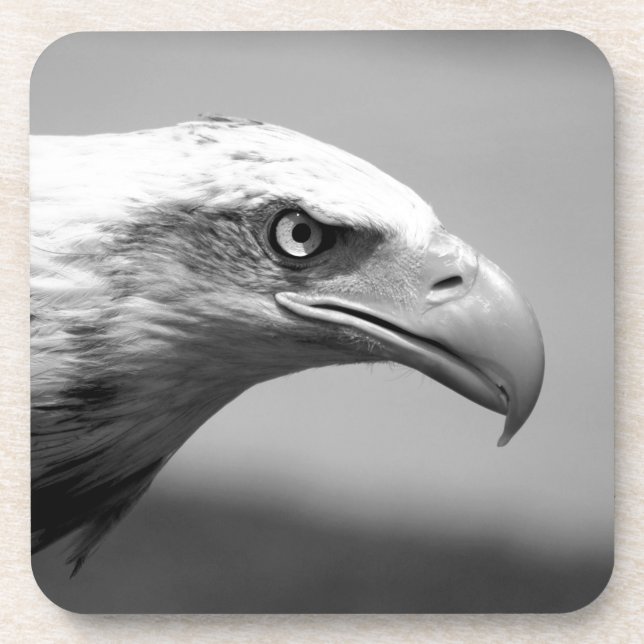 Dessous-de-verre Oeil d'aigle noir et blanc (Devant)