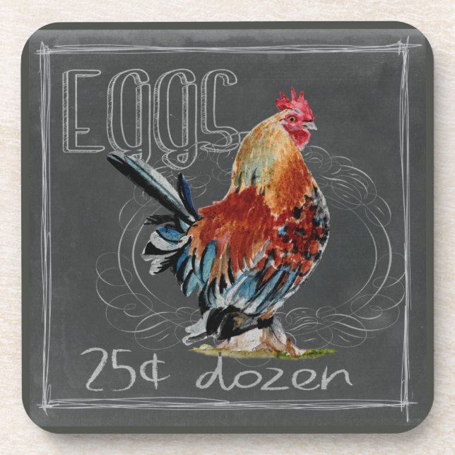 Dessous-de-verre Oeufs De Coq Sur Paie (Devant)