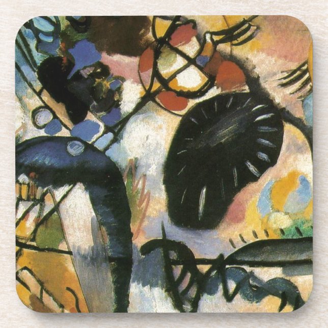 Dessous-de-verre Oeuvre Abstraite de Kandinsky Black Spot (Devant)