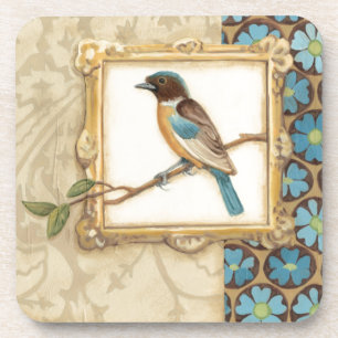 Dessous-de-verre Oiseau Brown et bleu sur une branche