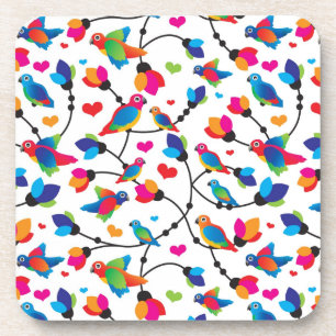 Dessous-de-verre oiseau coloré mignon de perroquet