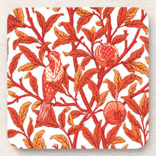Dessous-de-verre Oiseau & grenade Art Nouveau, Mandarin Orange