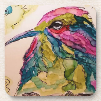 Dessous-de-verre Oiseau songeur coloré