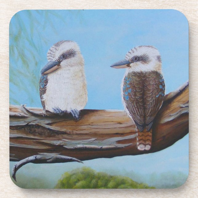 Dessous-de-verre Oiseaux australiens Kookaburras Gumtree (Devant)