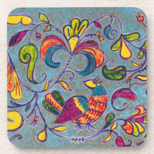 Dessous-de-verre Oiseaux du Nord Art populaire russe