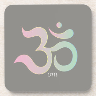Dessous-de-verre Om symbole zen rose pastel vert gris dessous de ve