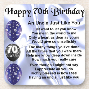 Dessous-de-verre Oncle Poem - soixante-dixième anniversaire